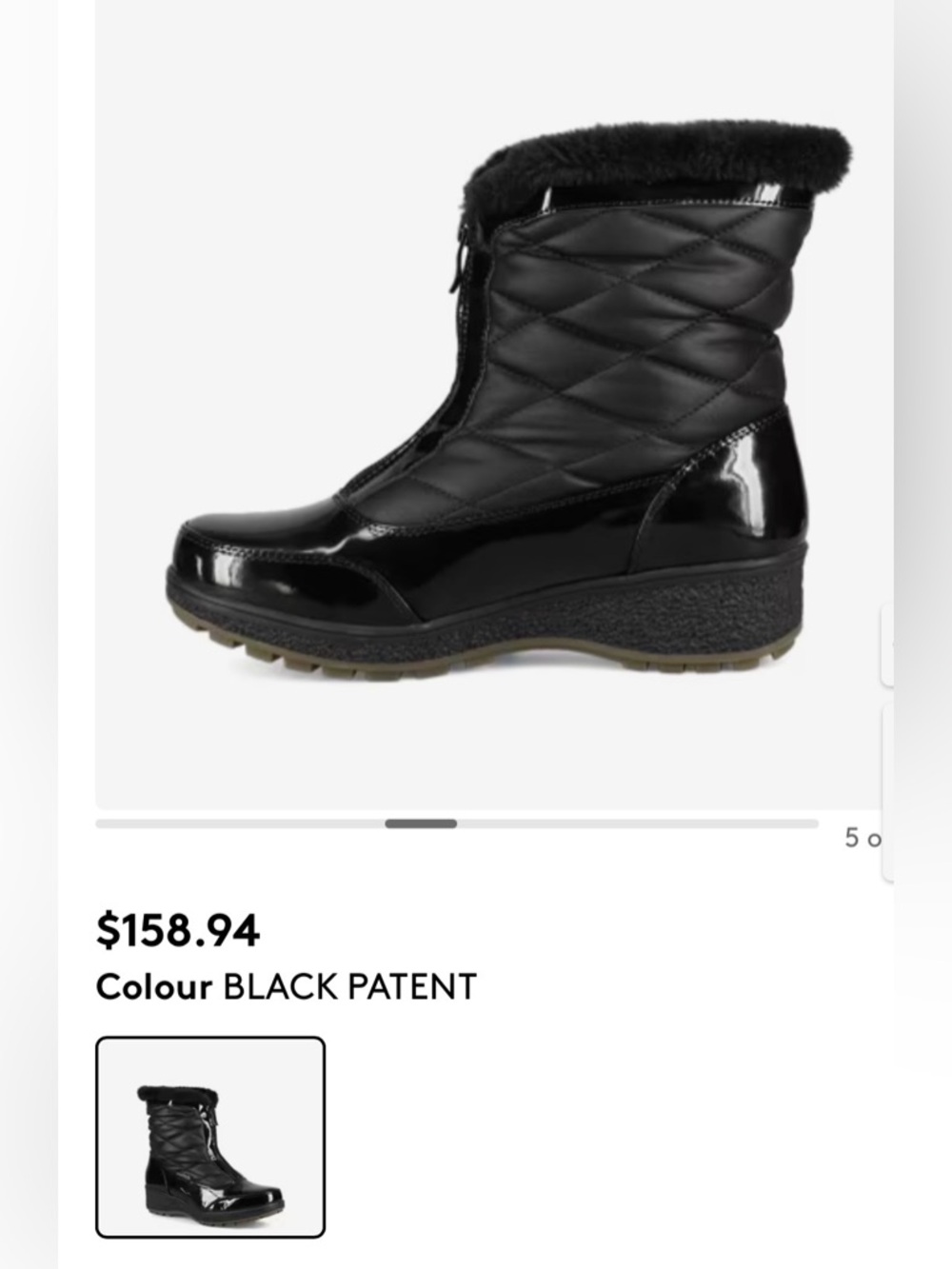 Women's Faux Fur Trim Ankle Boots - Black